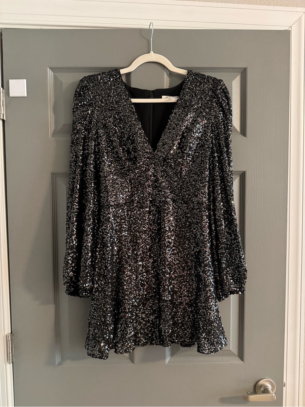 Dress the Population Black Sequin V-Neck Dress